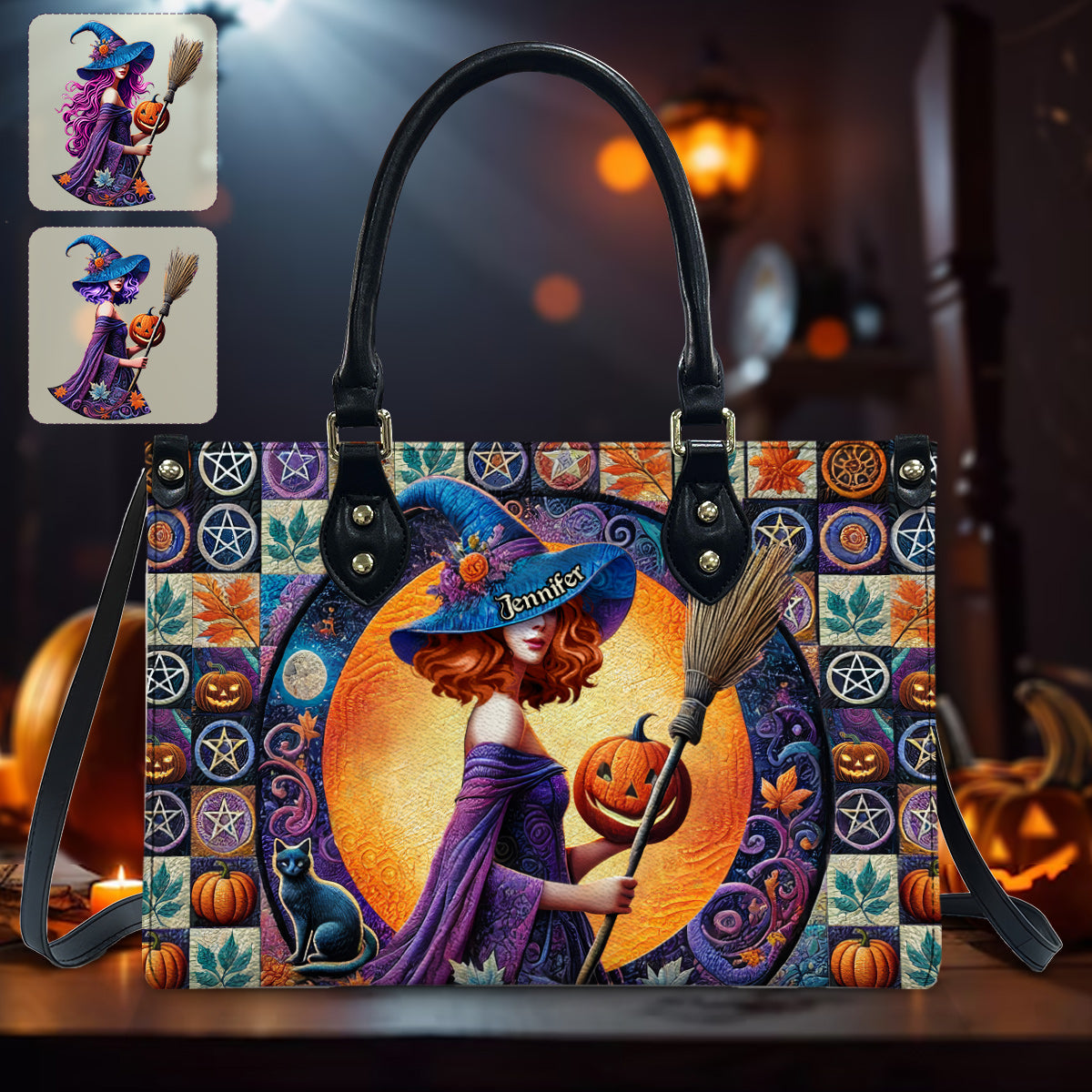 Magnifique sorcière - Sac à main en cuir personnalisé pour sorcière