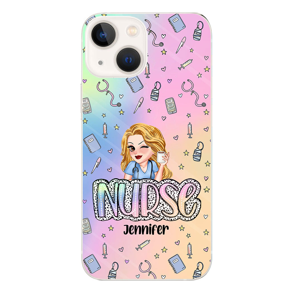 Vie d'infirmière - Étui de téléphone transparent personnalisé pour infirmière