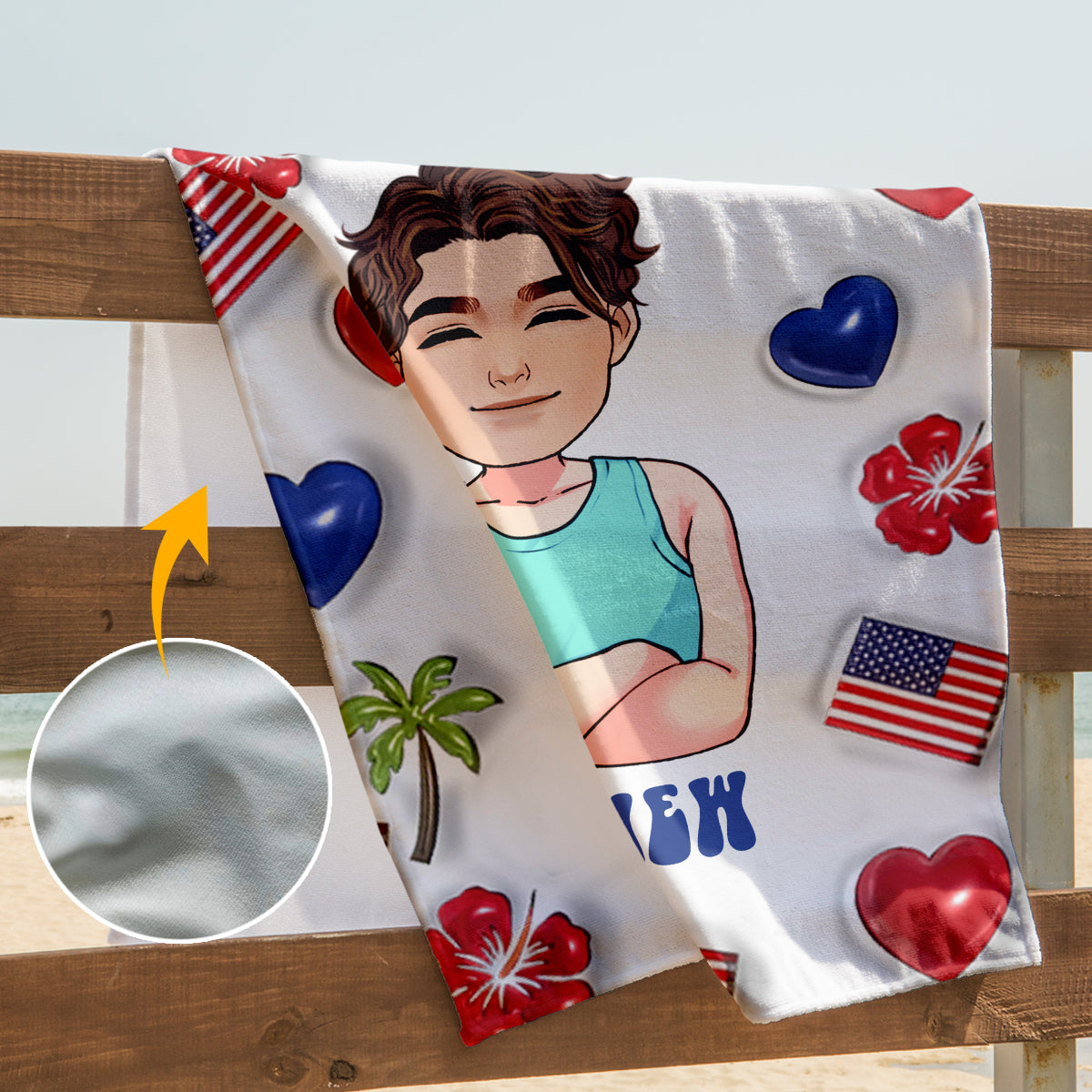 La vie est plus belle à la plage - Serviette de plage personnalisée pour les amoureux de la mer