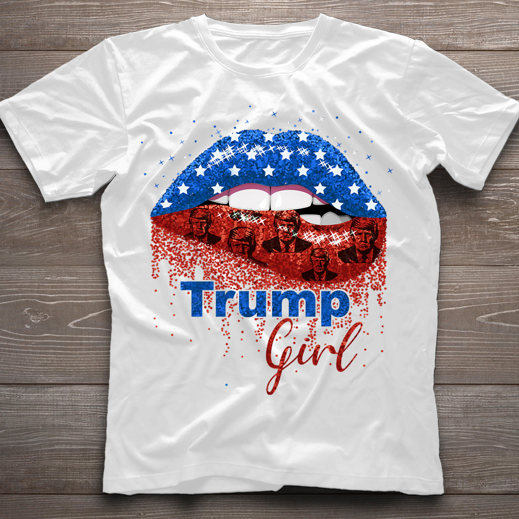 American Lips Trump Girl 2024 - T-shirt And Hoodie