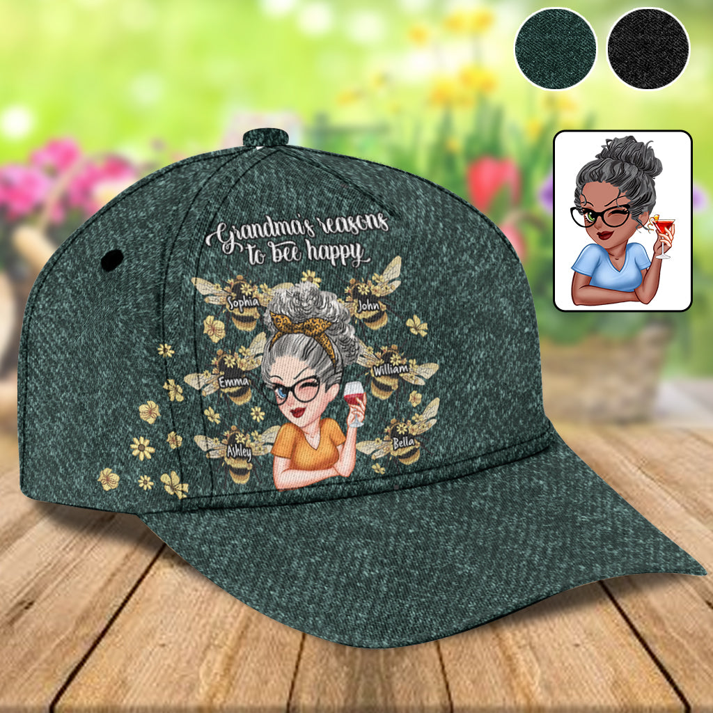 Les raisons d'être heureuse de grand-mère - Casquette classique personnalisée pour grand-mère