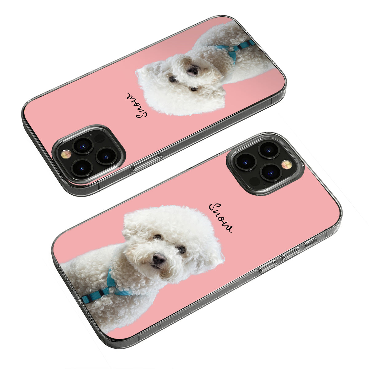Portrait adorable de chien ou de chat - Coque de téléphone transparente personnalisée avec portrait de chien