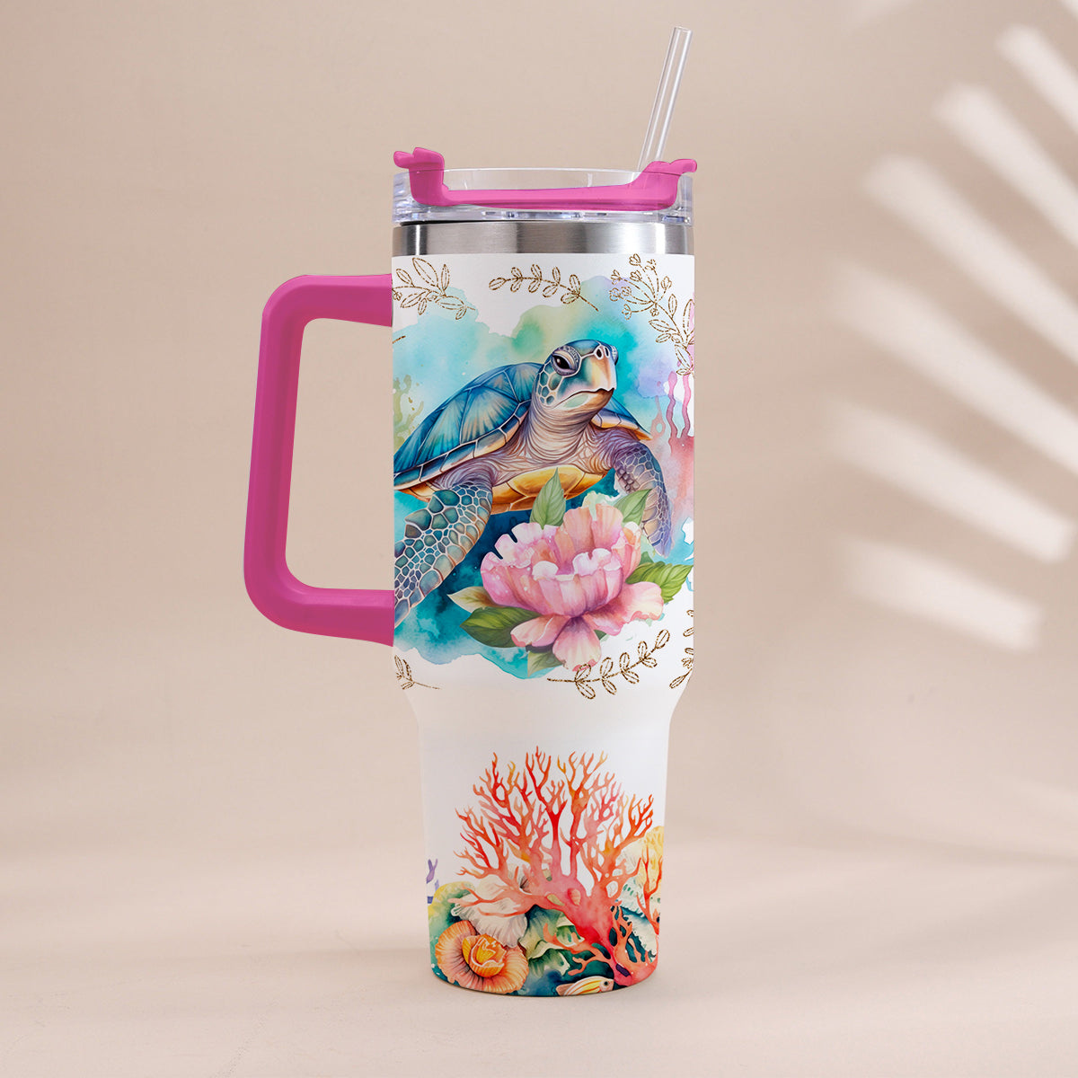 Gobelet isotherme personnalisé « Tortues » avec anse