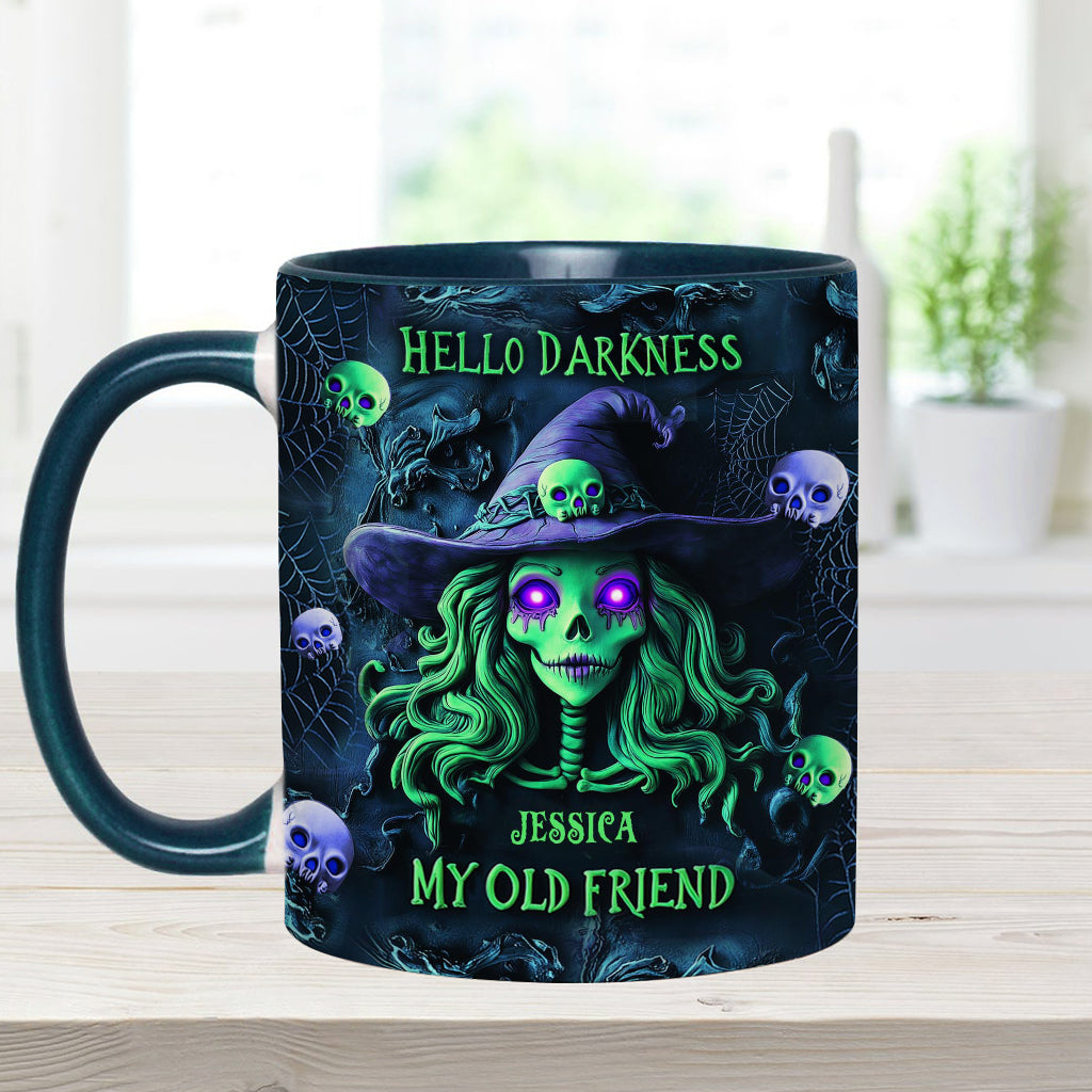 Bonjour les ténèbres, ma vieille amie - Mug personnalisé à l'effigie d'une sorcière