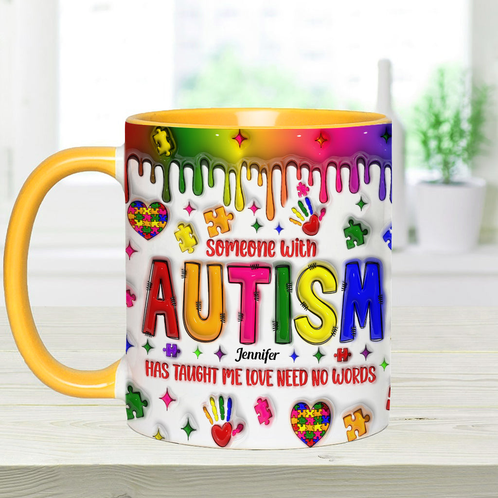 L'amour n'a pas besoin de mots - Mug personnalisé pour la sensibilisation à l'autisme