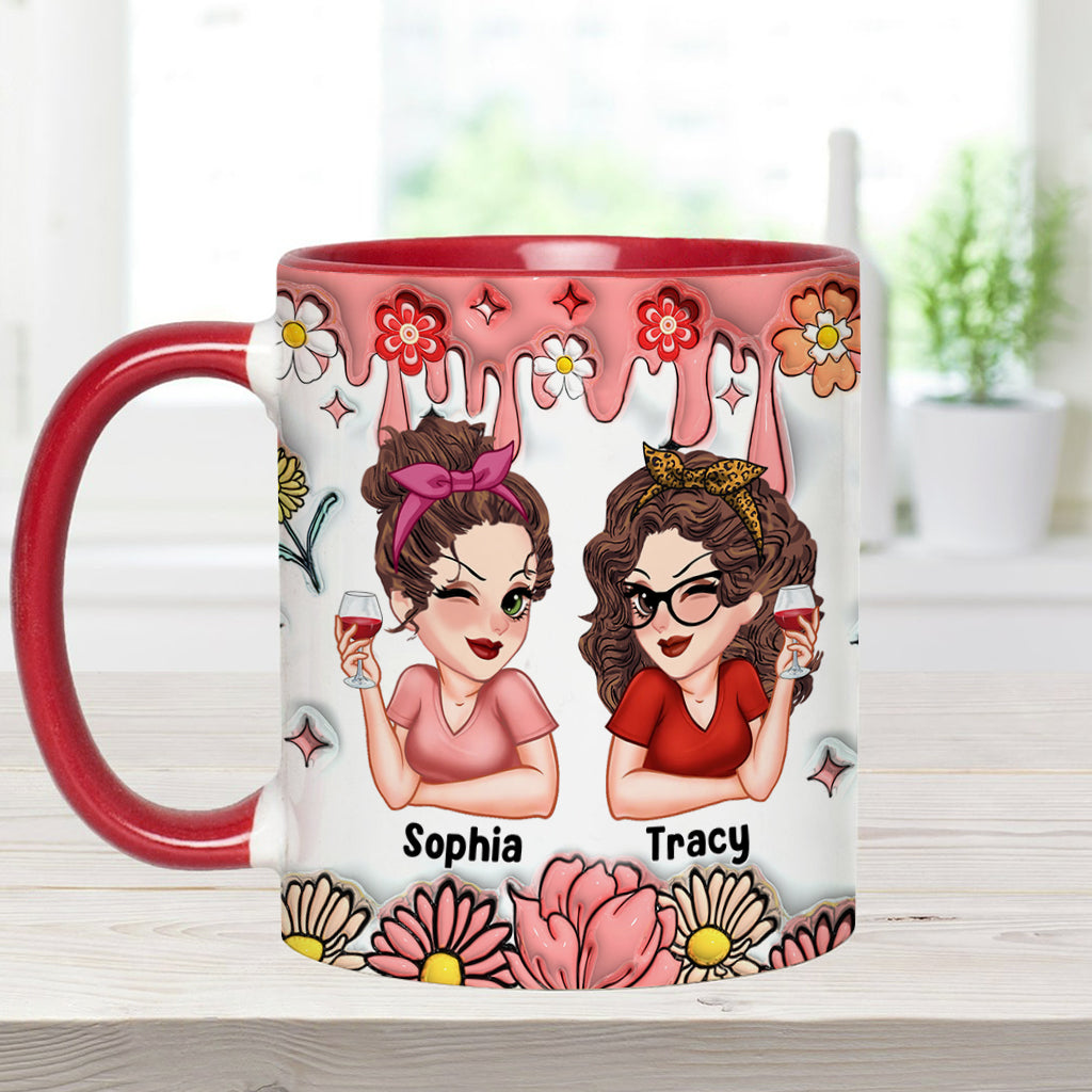 Meilleures amies pour toujours - Mug personnalisé Bestie Forever Floral