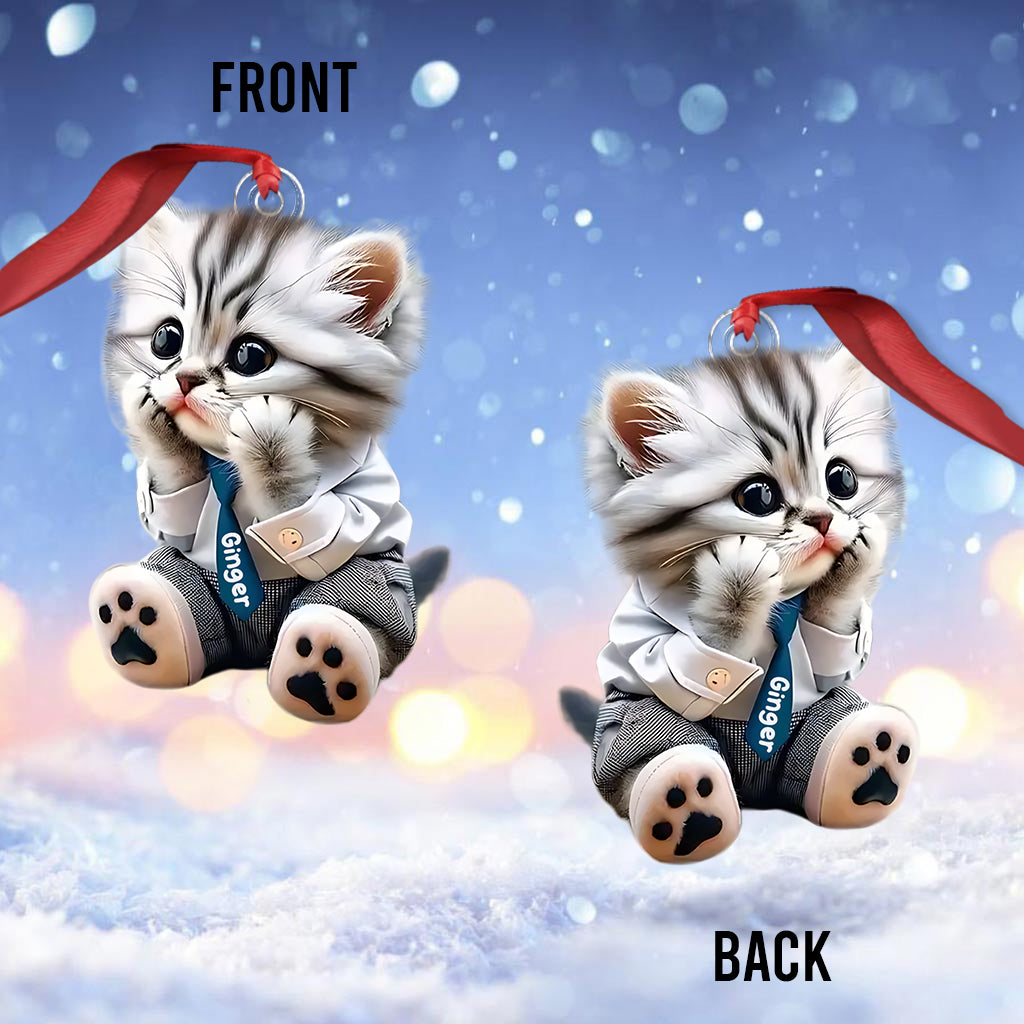 Chat mignon - Ornement personnalisé en forme de chat