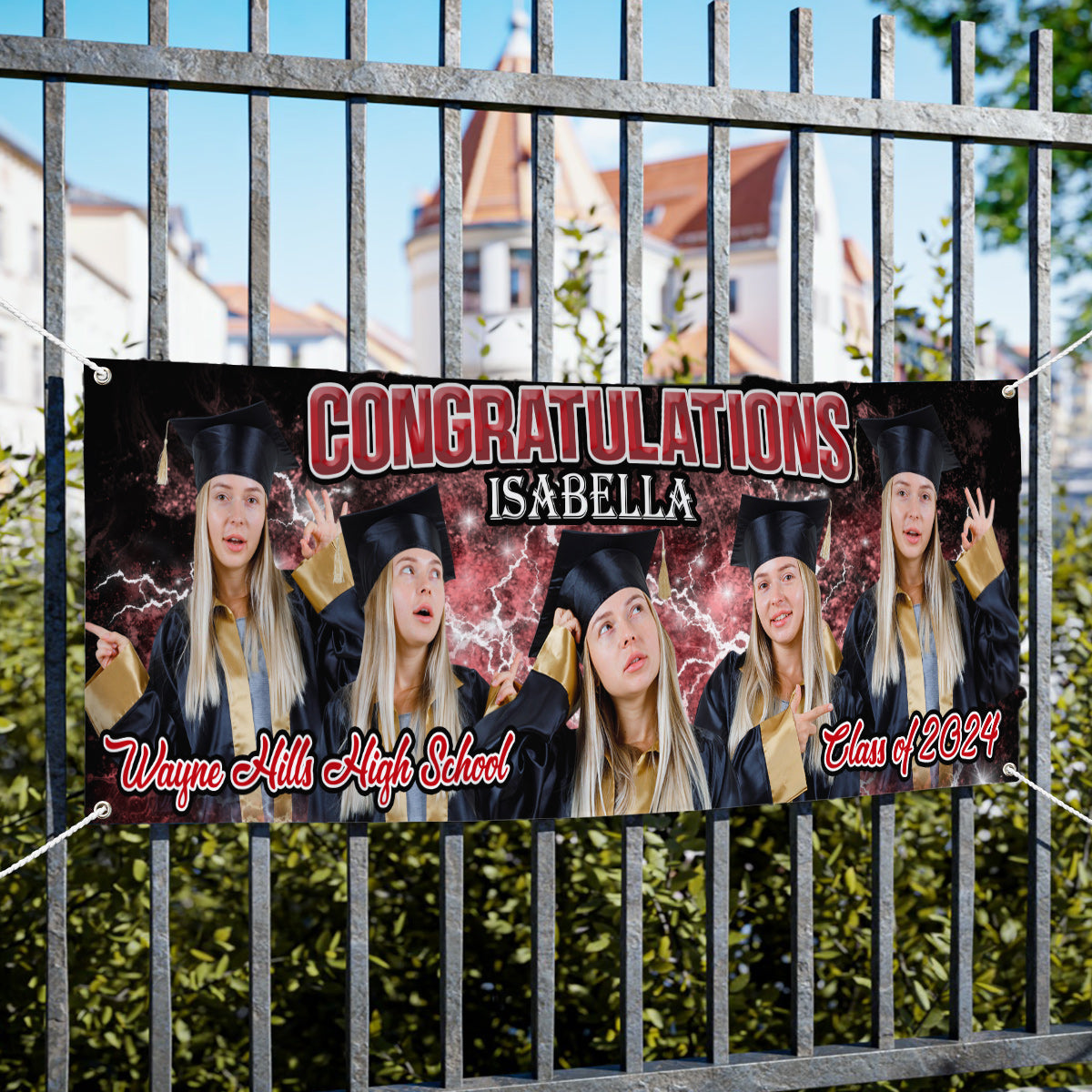 Félicitations - Bannière de remise de diplômes personnalisée