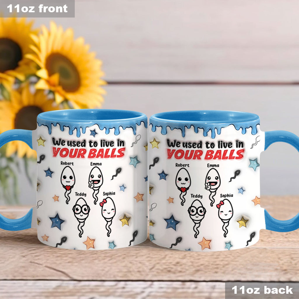 On vivait dans tes couilles - Mug personnalisé pour papa