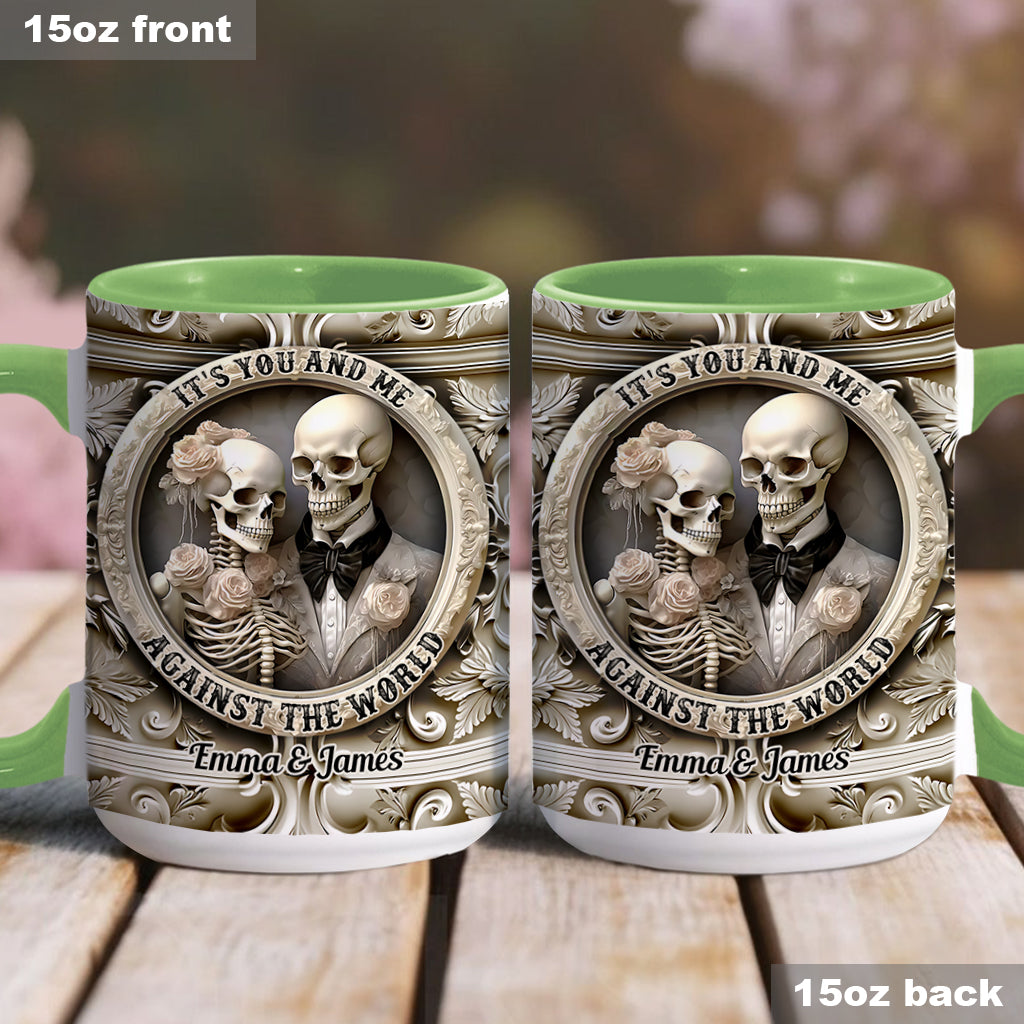 « Toi et moi contre le monde » - Mug personnalisé pour couple