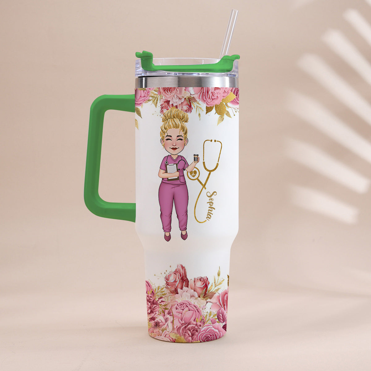 Informations nutritionnelles pour infirmières - Gobelet isotherme personnalisé avec poignée