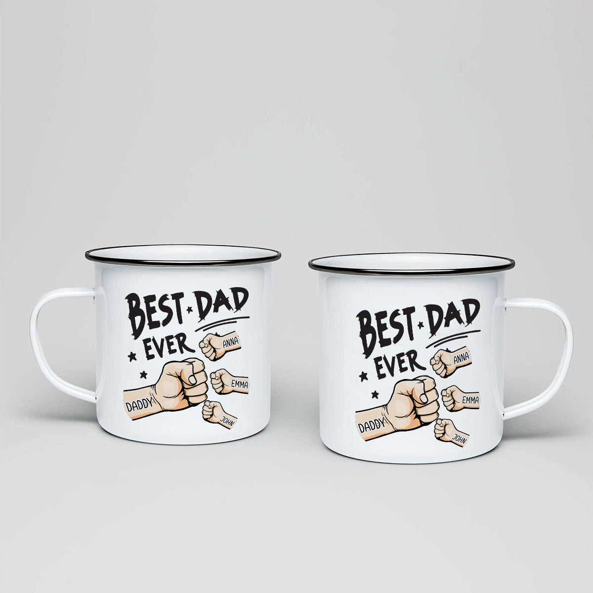 Meilleur papa du monde - Mug émaillé personnalisé « Meilleur papa du monde »