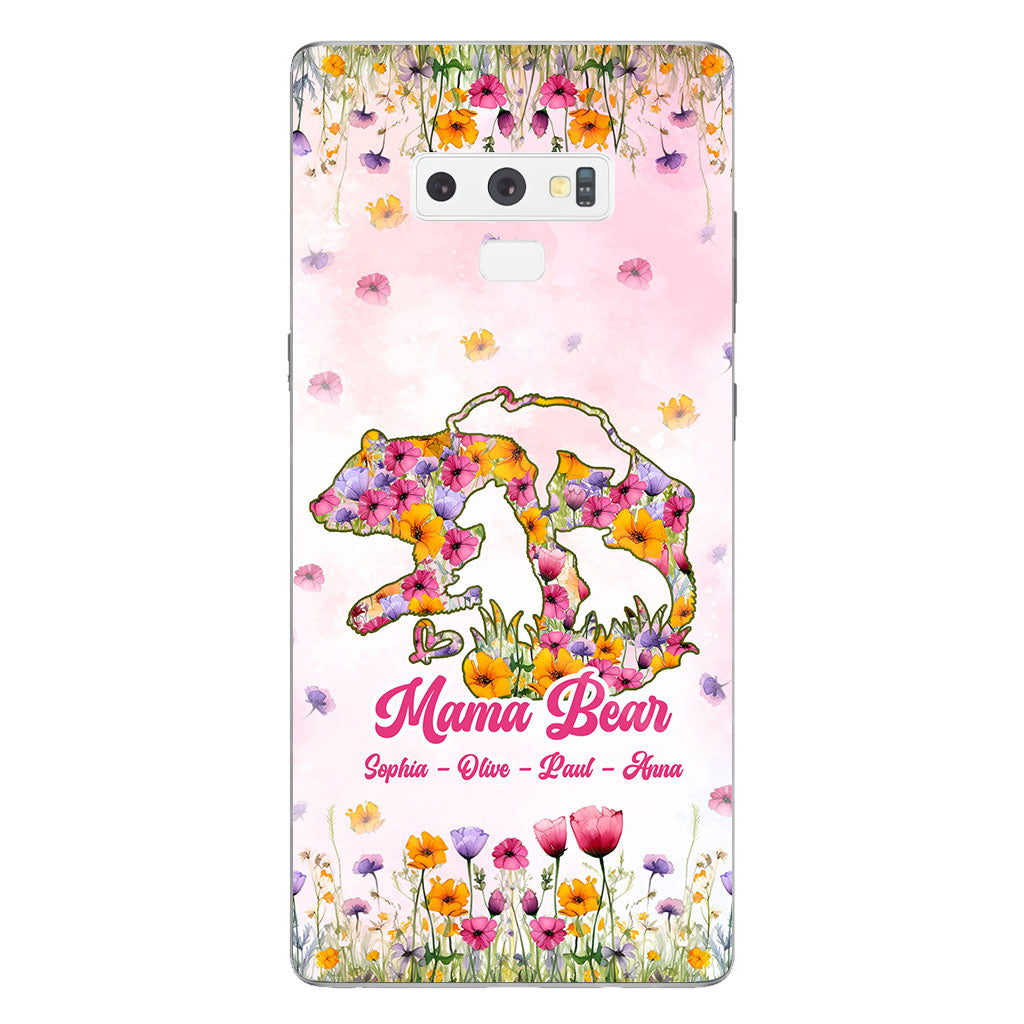 Coque de téléphone transparente personnalisée Maman Ours - Maman