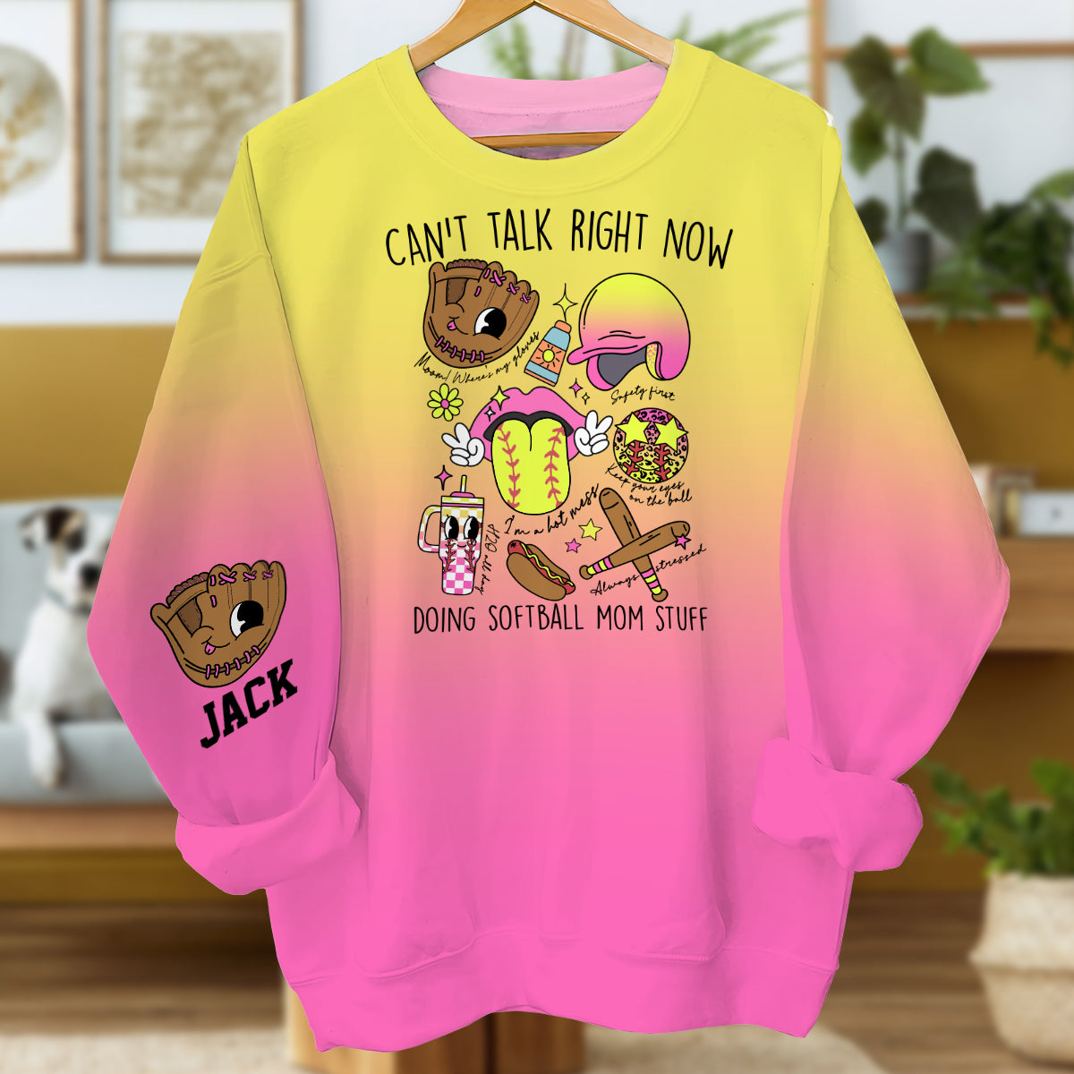 Articles pour mamans de joueuses de softball - T-shirt personnalisé intégral au style softball