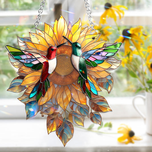 Beautiful Hummingbirds Sunshine - Hummingbird Window Hanging Suncatcher Ornament