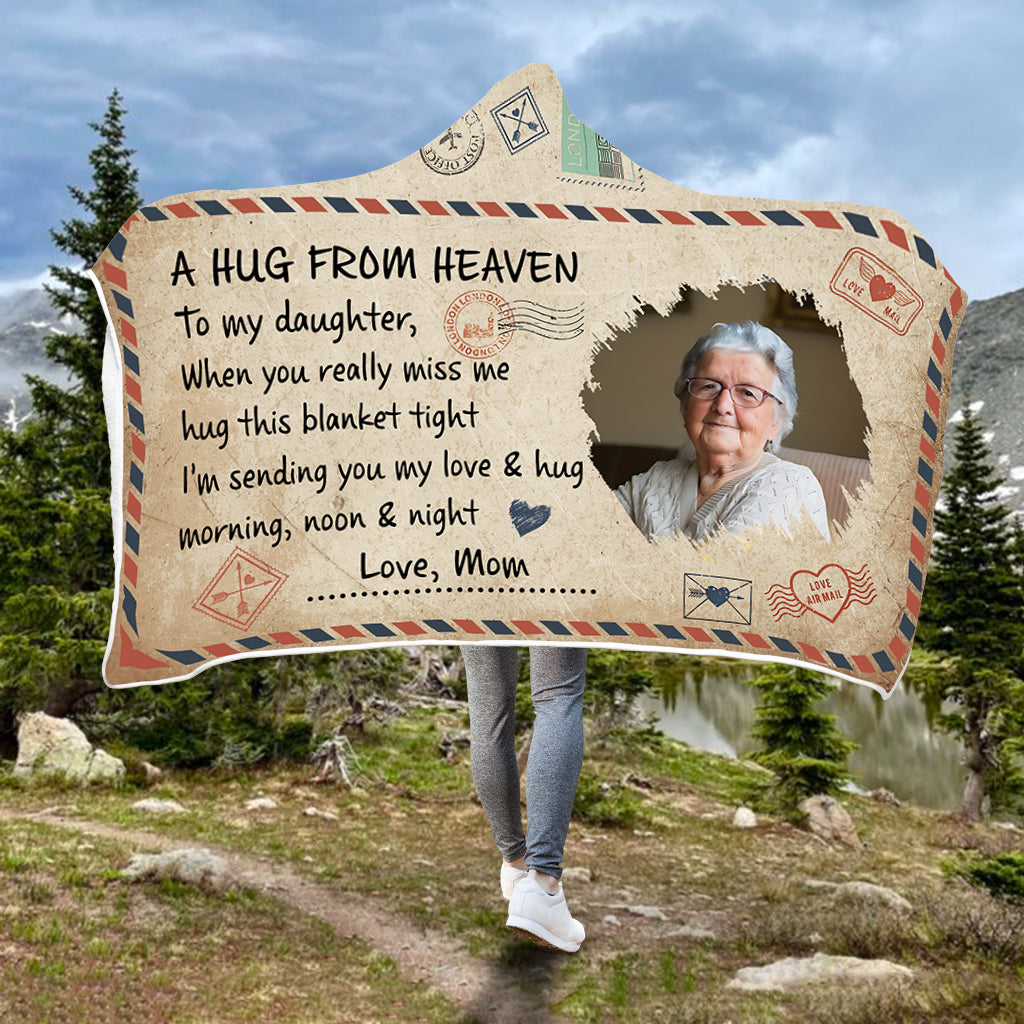 Un câlin du ciel - Couverture à capuche commémorative personnalisée