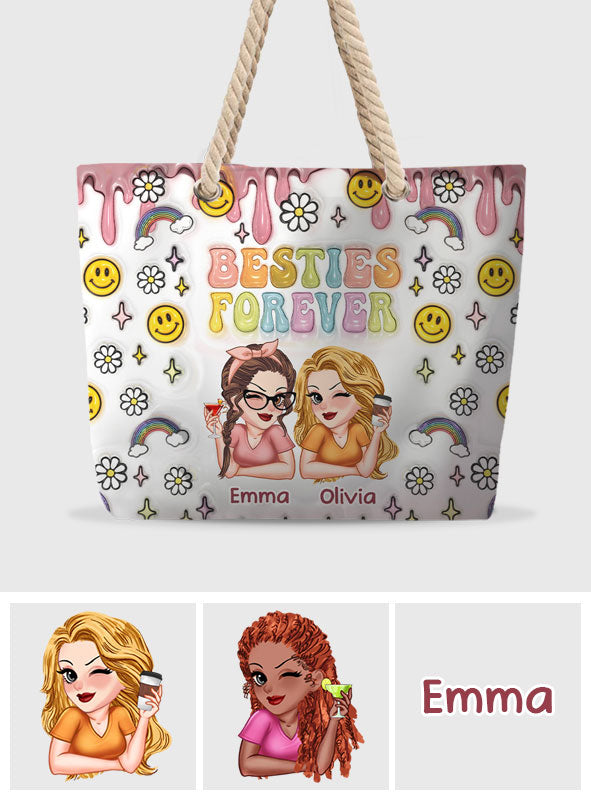 Meilleures amies pour toujours - Sac de plage personnalisé pour meilleures amies