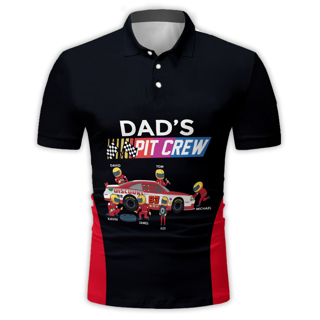 Dad's Pit Crew - Personalized Racing Polo Shirt