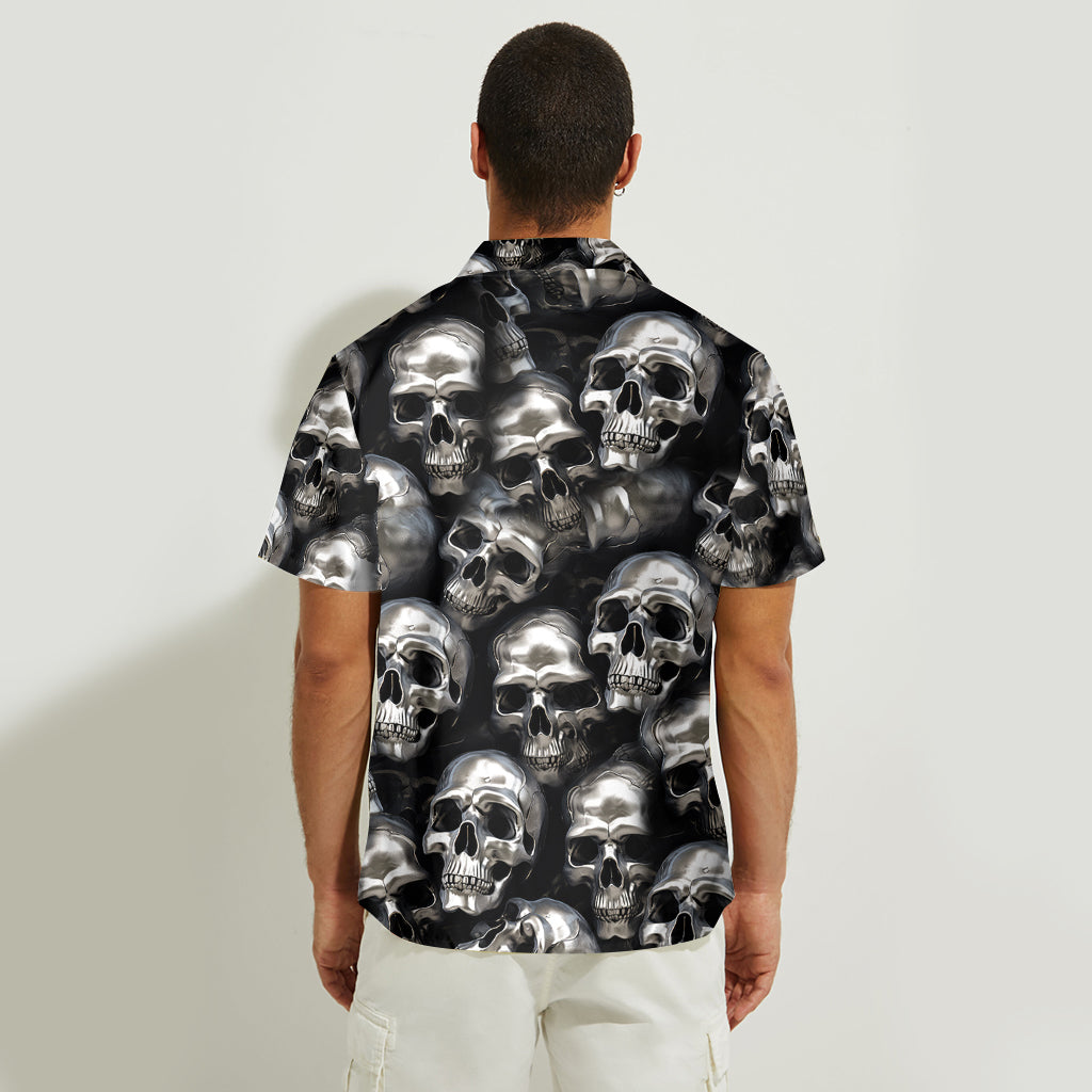 3D Metallic Skulls - Personalized Skull Hawaiian Shirt