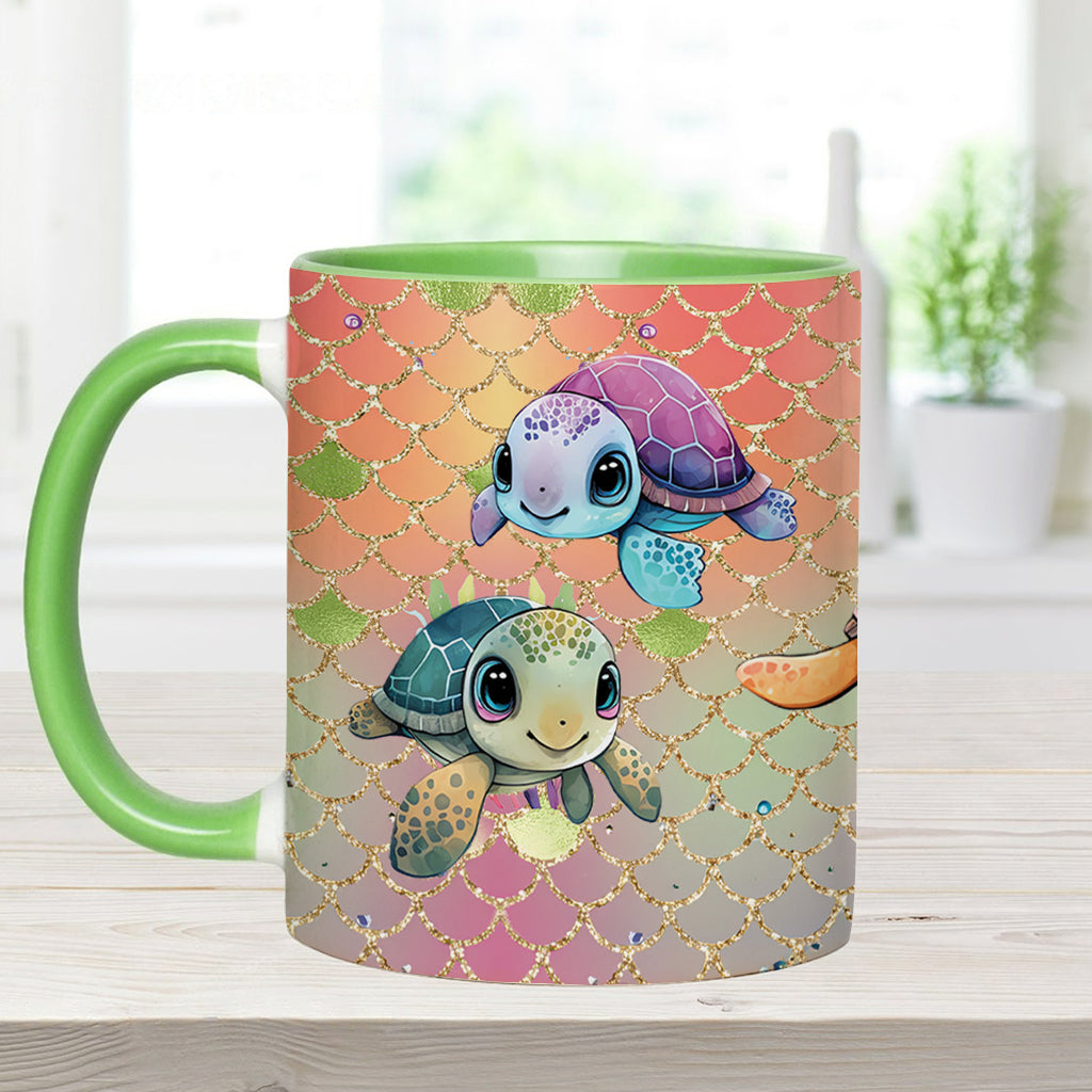 Tasse personnalisée avec motif tortues mignonnes