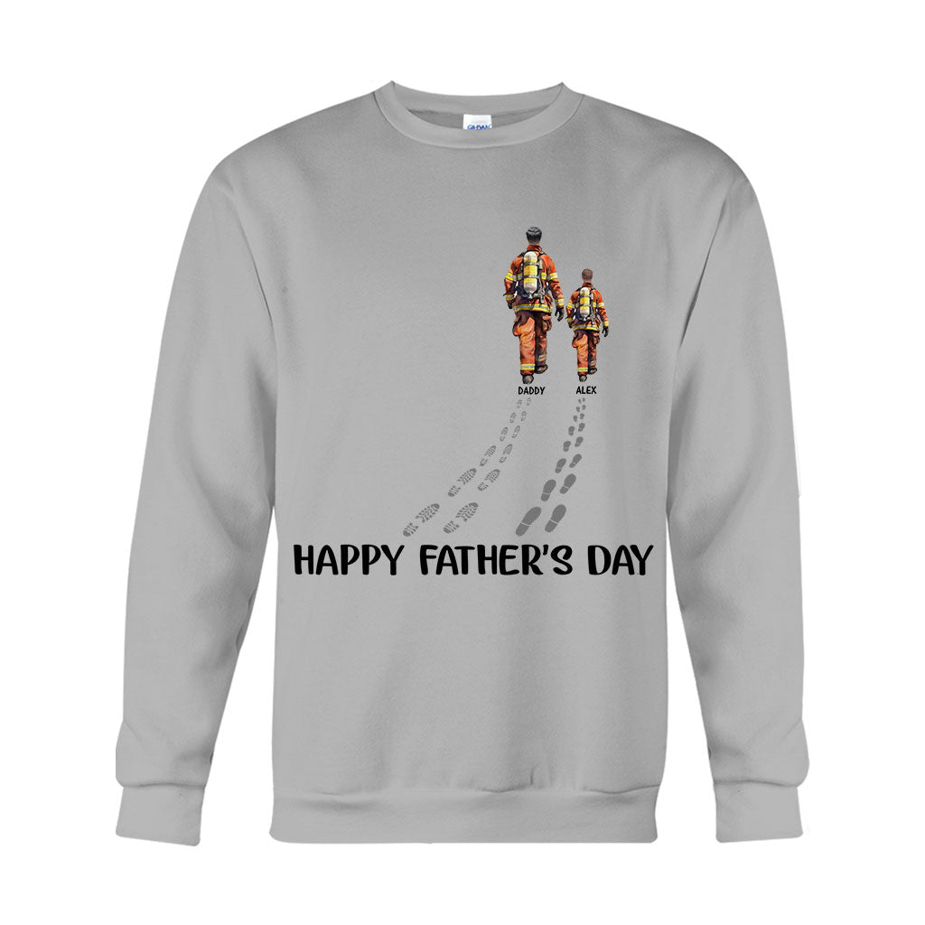 Bonne fête des pères, papa pompier ! - T-shirt et sweat à capuche personnalisés pour pompier