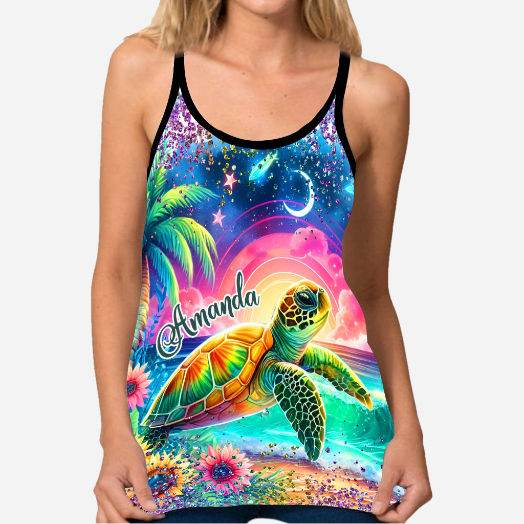 Turtle Lovers - Personalized Turtle Cross Tank Top