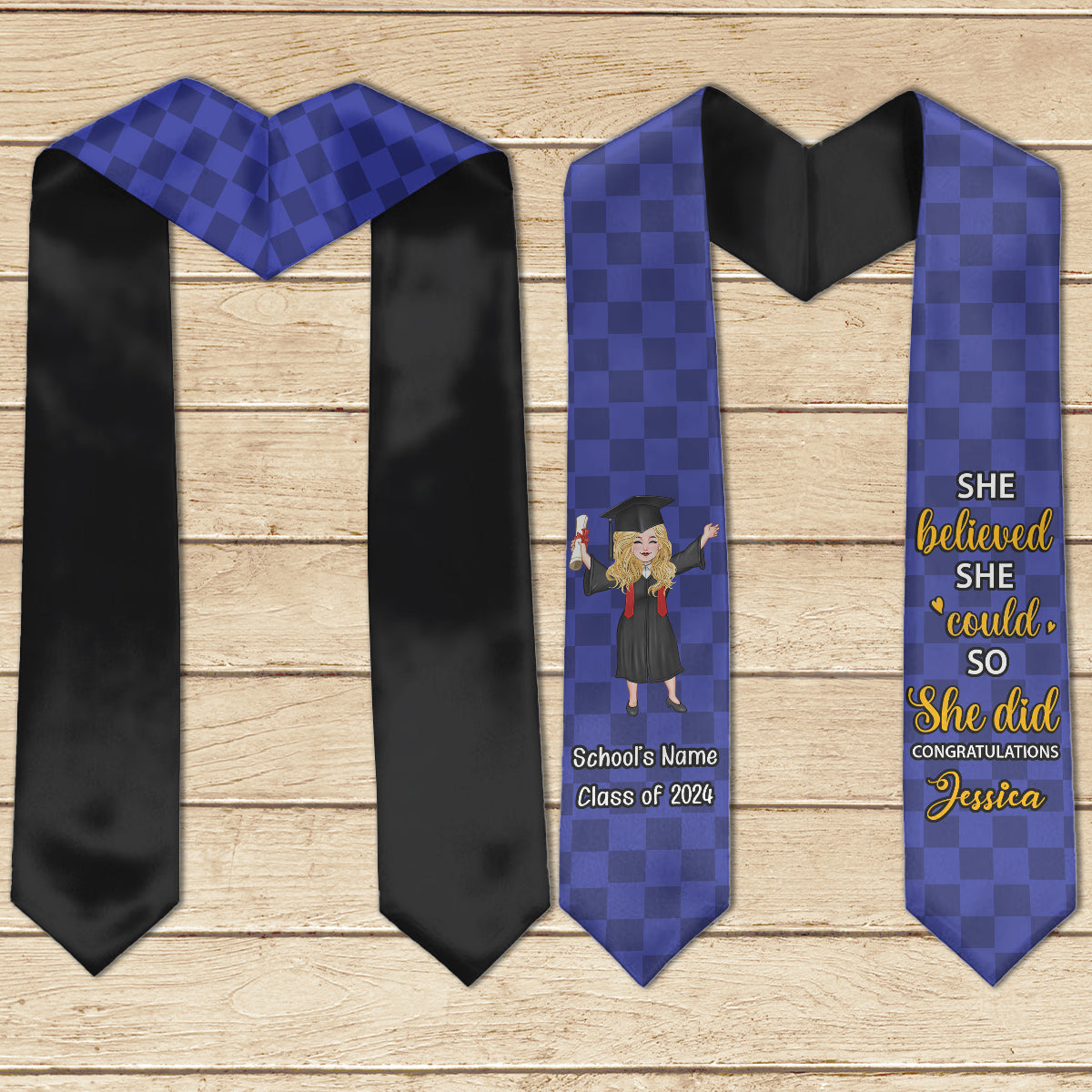 She Believed She Could So She Did - Personalized Graduation Graduation Stole