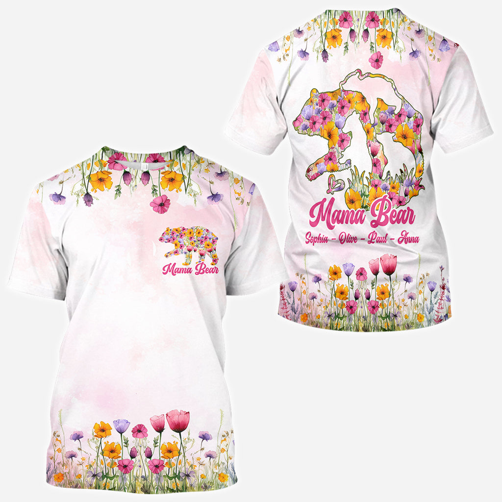 T-shirt personnalisé « Maman Ours » - T-shirt intégral pour maman
