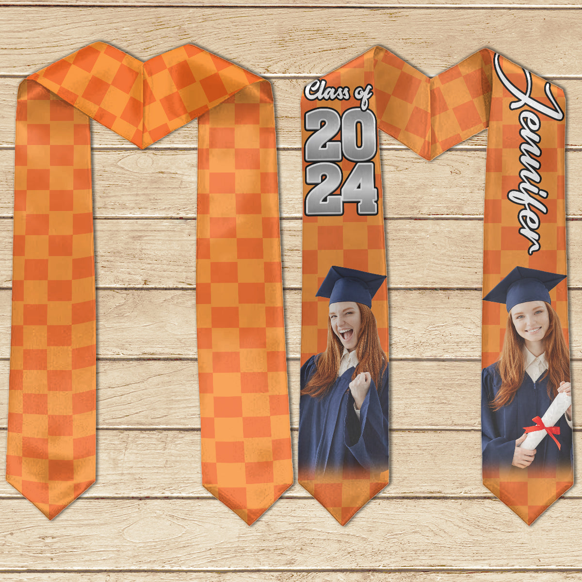 Écharpe de remise de diplôme personnalisée avec photo - Étole de remise de diplôme personnalisée 