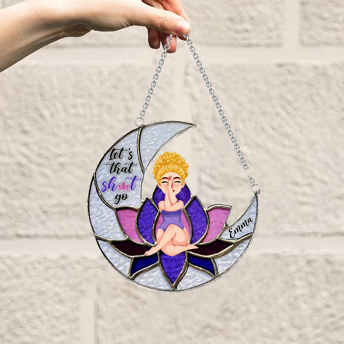 Let's The Thing Go - Attrape-soleil de fenêtre personnalisé pour le yoga 