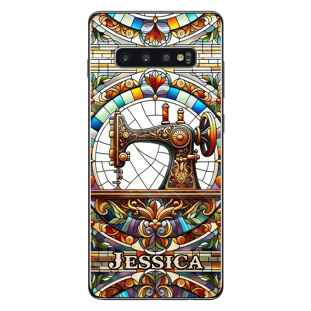 Machine à coudre colorée - Étui de téléphone personnalisé à la machine à coudre