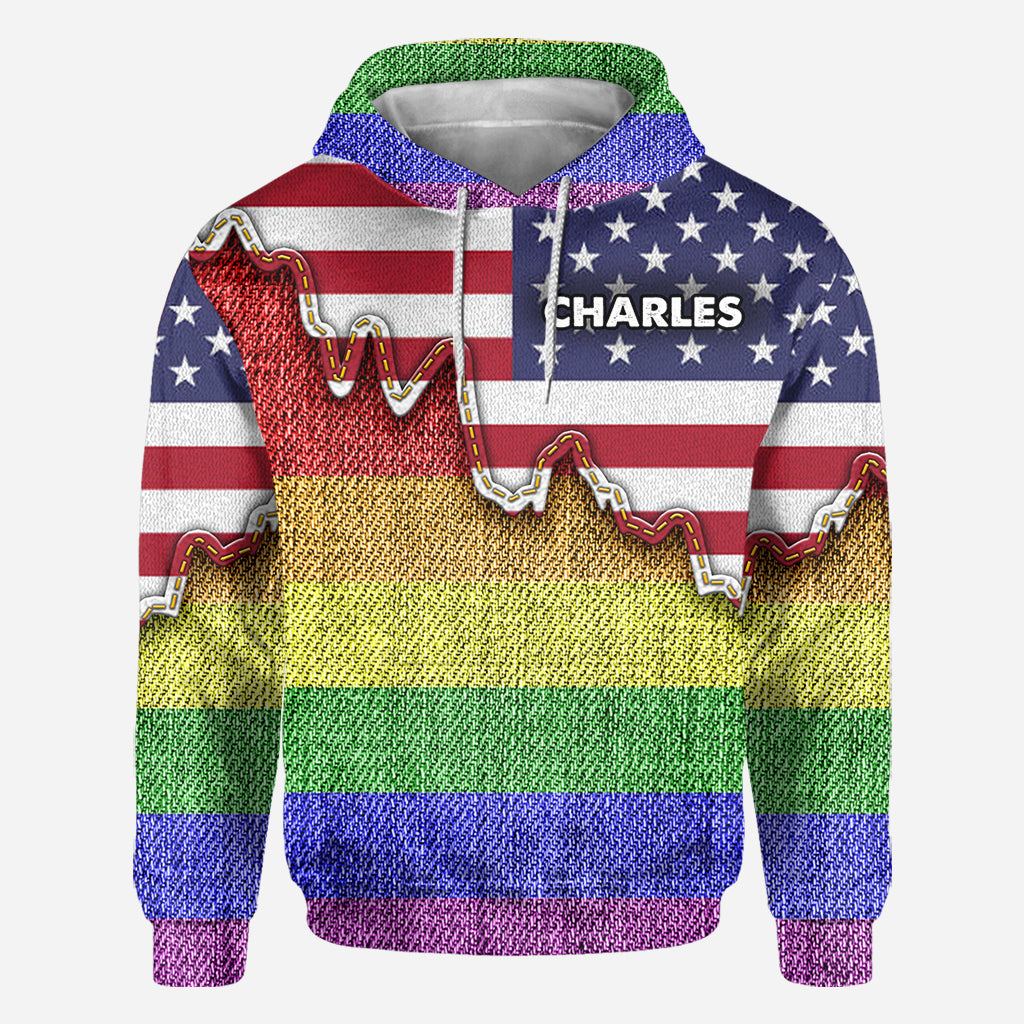 Je suis courageux, je suis meurtri. True Colors - T-shirt personnalisé de soutien LGBT.