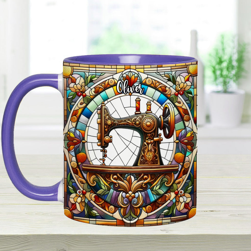 Mug personnalisé « Machine à coudre colorée » - Motif couture