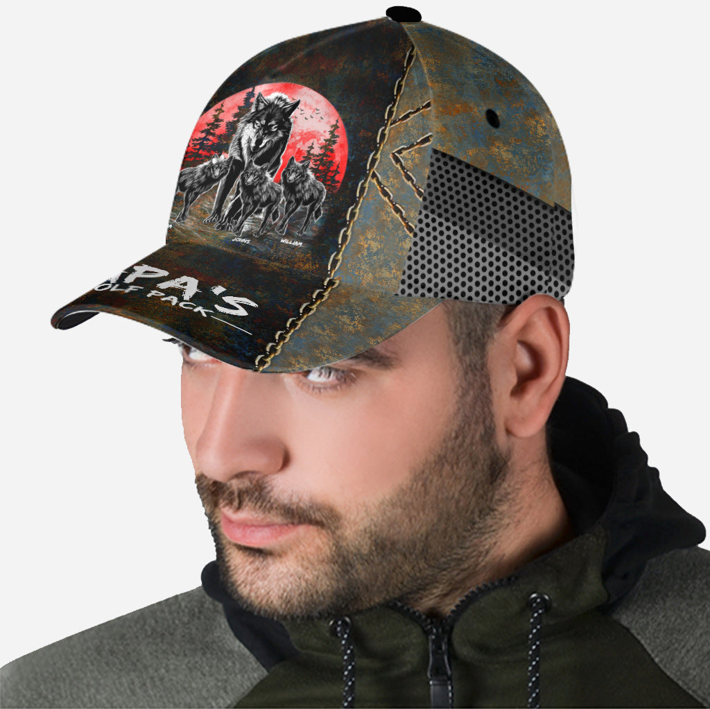 Casquette classique personnalisée « La meute de loups de grand-père »