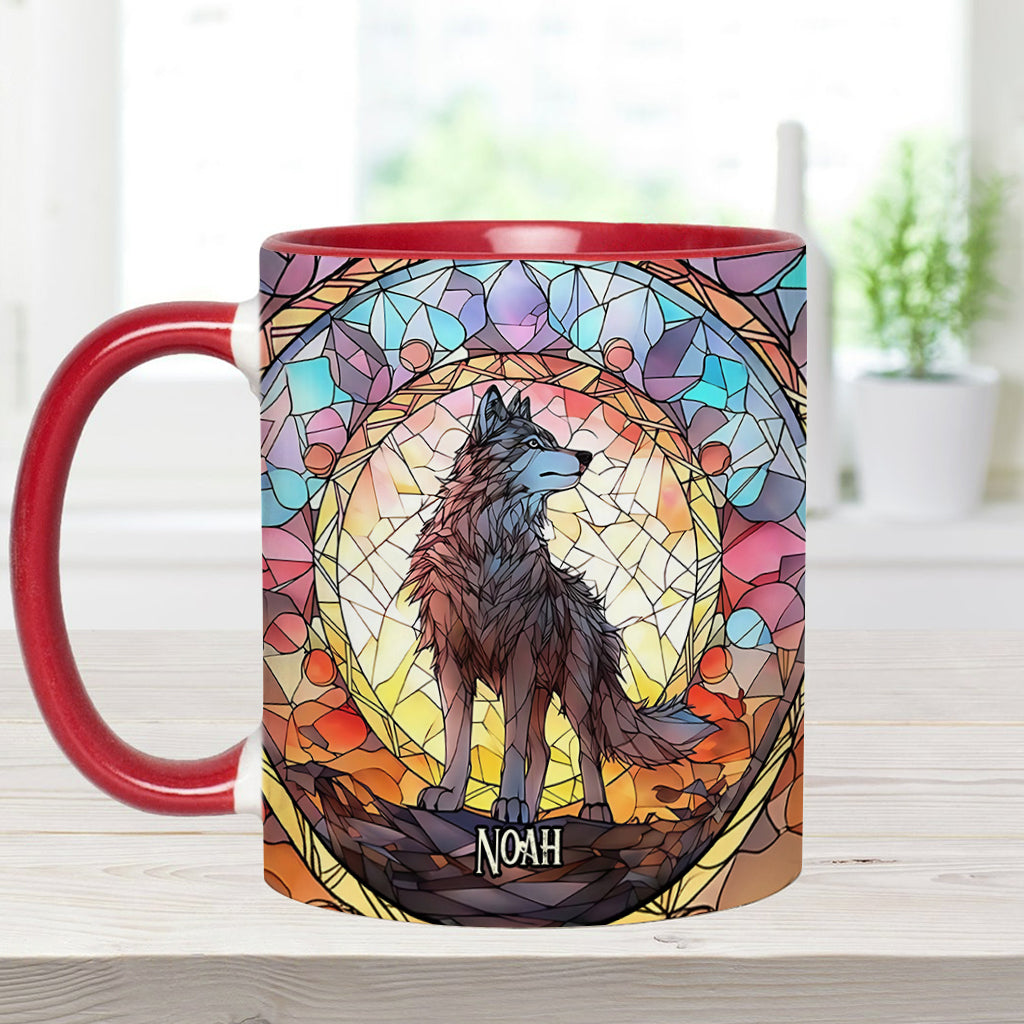 Mug personnalisé « Esprit féroce » avec motif loup