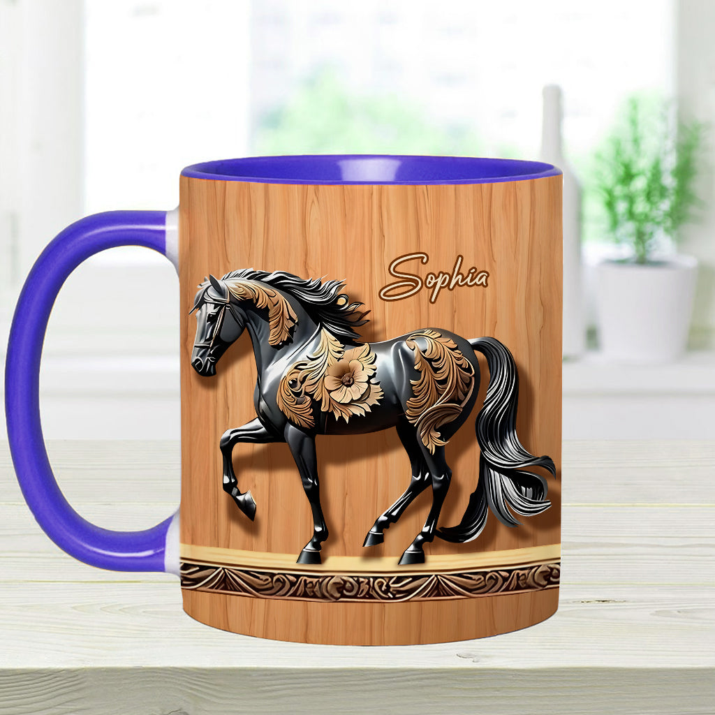 Mug personnalisé Black Horse - Motif cheval