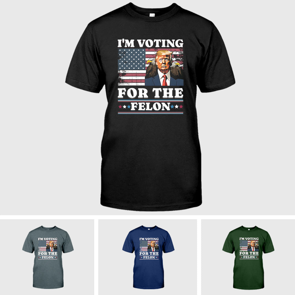 T-shirt « Je vote pour le criminel », T-shirt humoristique « Je vote toujours pour Trump », T-shirt « Criminel condamné 2024 », Cadeau pour le jour des élections de novembre
