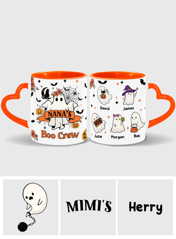 Nana's Boo Crew - Personalized Grandma Heart Handle Mug