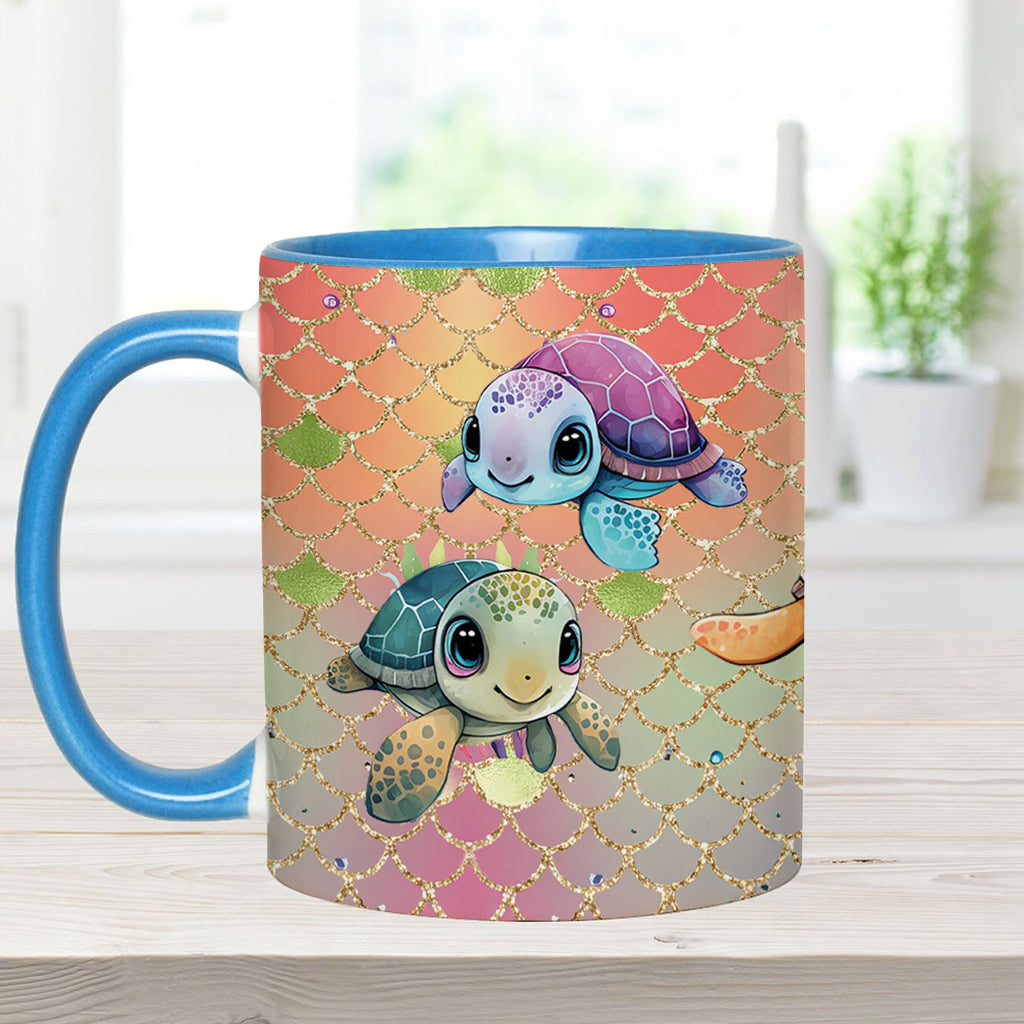 Tasse personnalisée avec motif tortues mignonnes