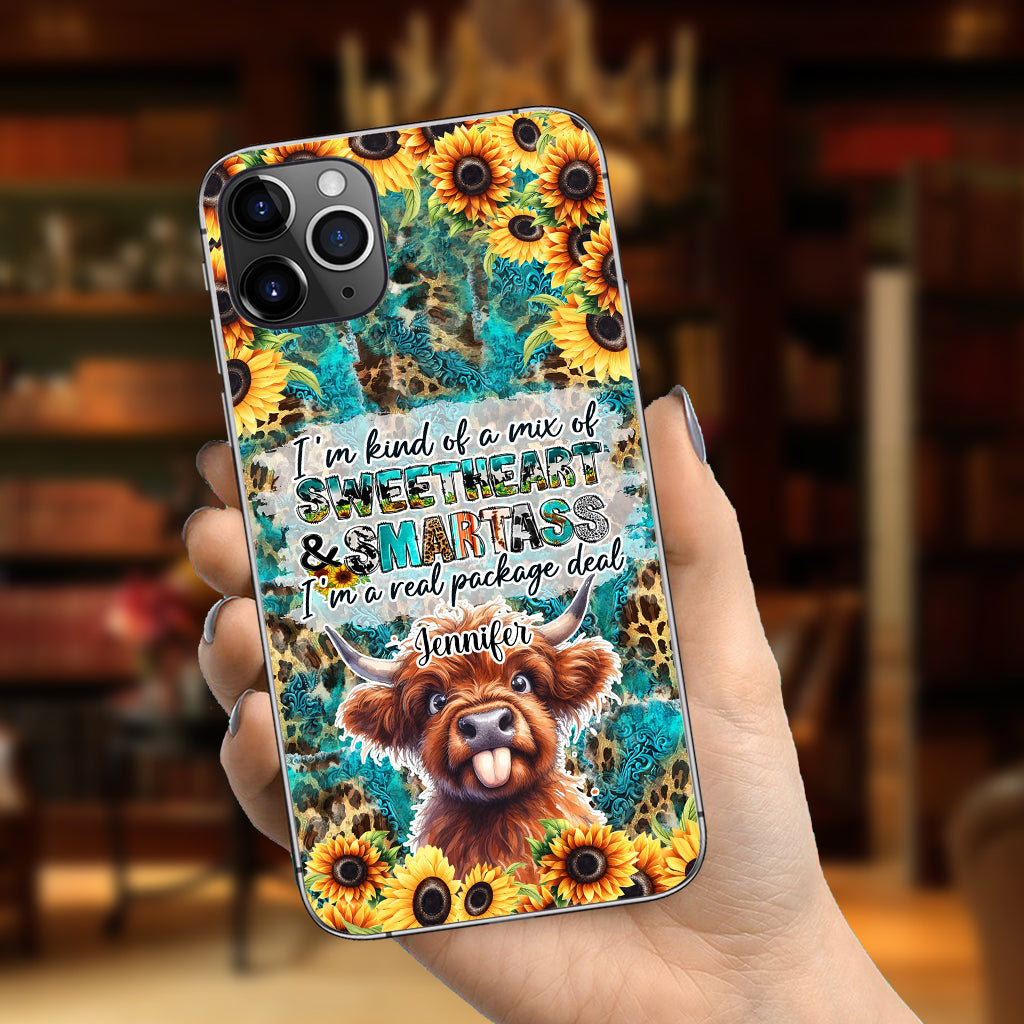 Sassy Highland Cow - Personalized Phone Case