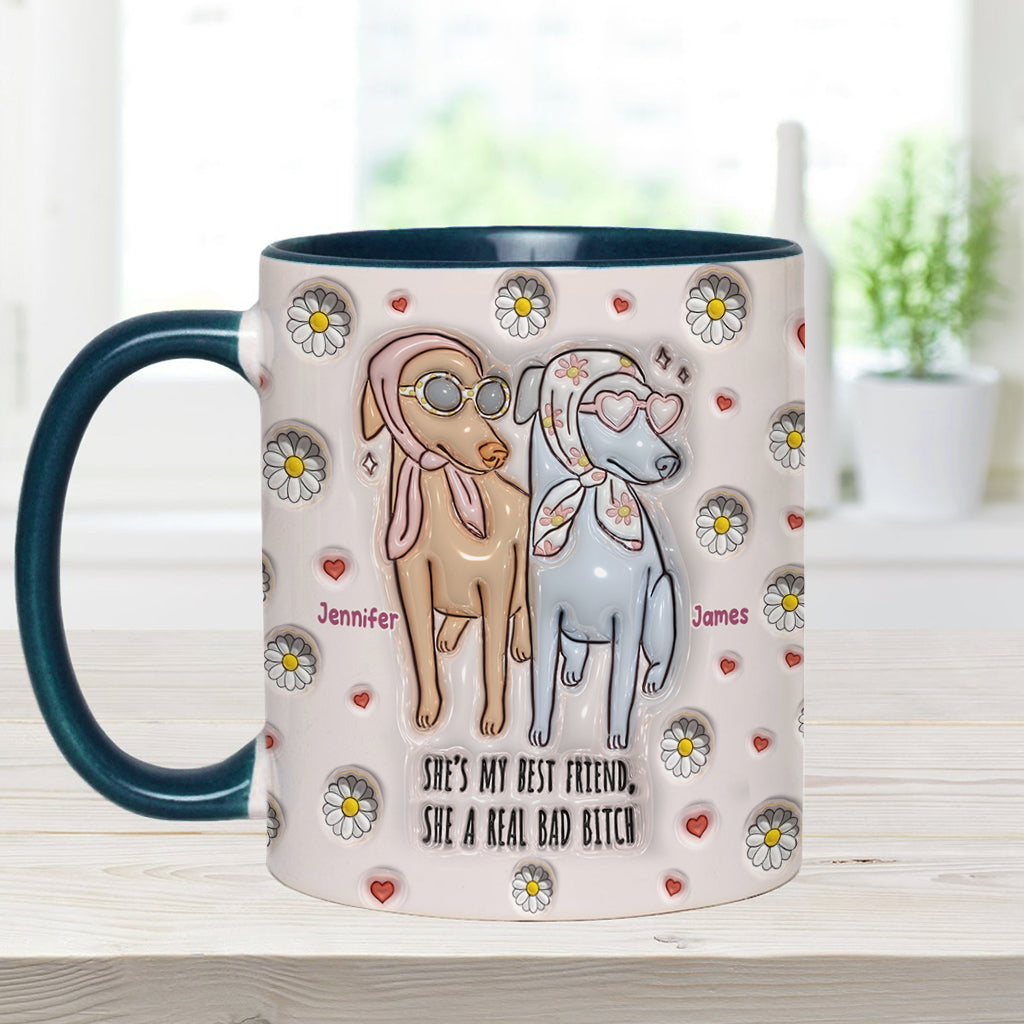 She's My Best Friend - Personalized Bestie Accent Mug