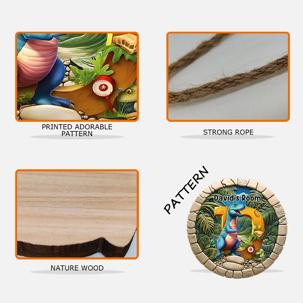 Dinosaur Letter - Personalized Kid Custom Shaped Wood Sign