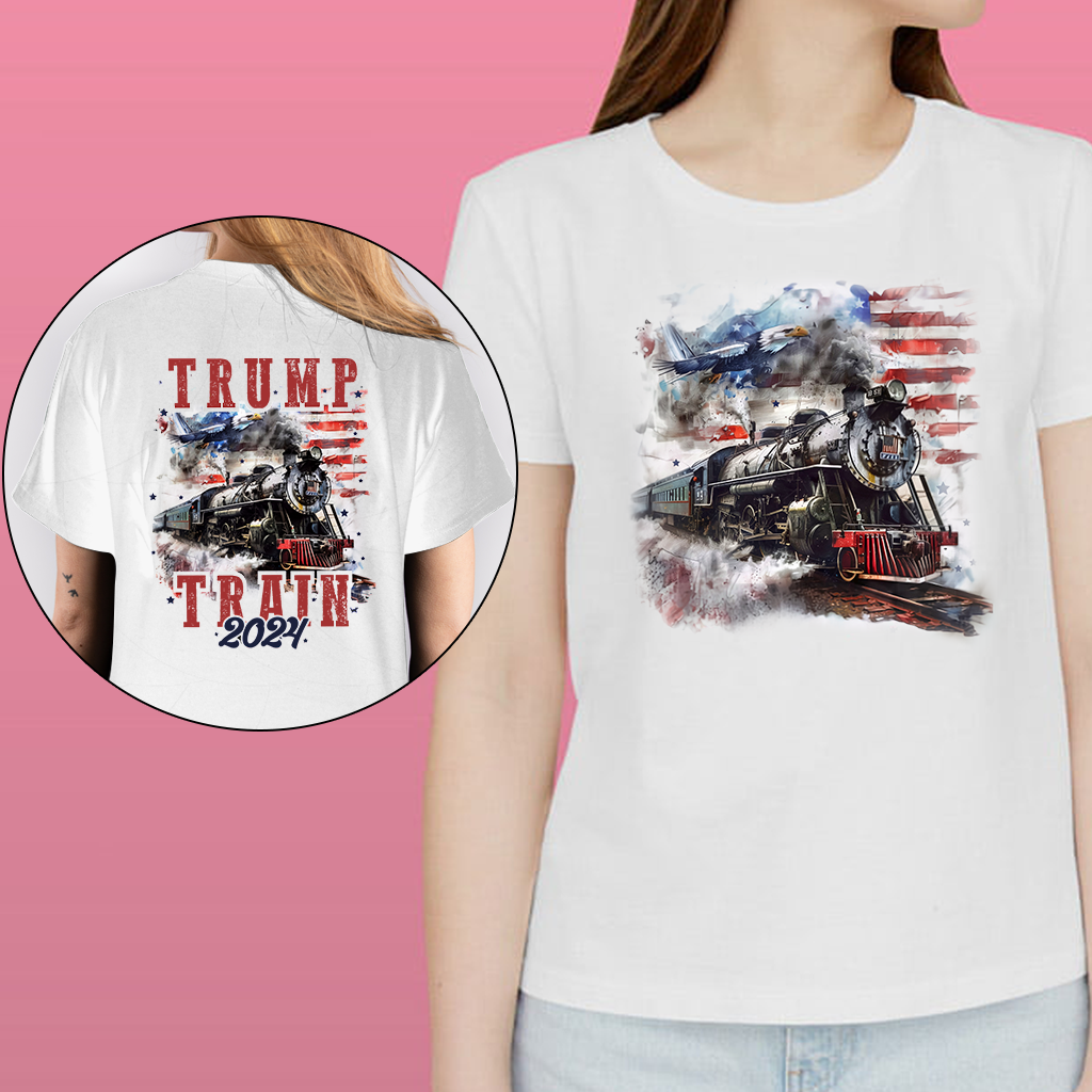 T-shirt « Trump Train 2024 », T-shirt du 4 juillet américain, T-shirt « 4 juillet », T-shirt « Amérique Trump 2024 », T-shirts « MAGA 45 47 »