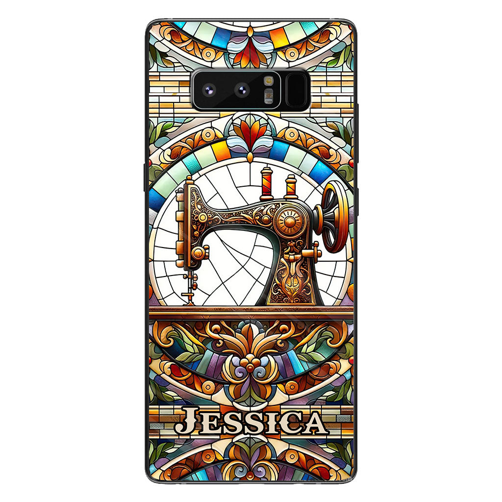 Machine à coudre colorée - Étui de téléphone personnalisé à la machine à coudre