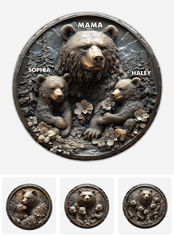 Mama Bear - Personalized Mother Round Shaped Stone