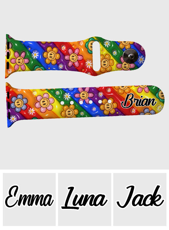 Bracelet Apple Watch personnalisé « Love Is Love Pride Rainbow » pour soutenir la communauté LGBT