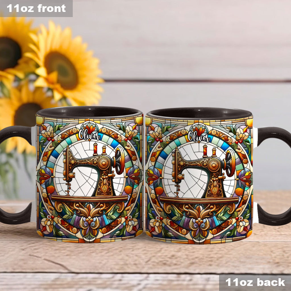 Mug personnalisé « Machine à coudre colorée » - Motif couture