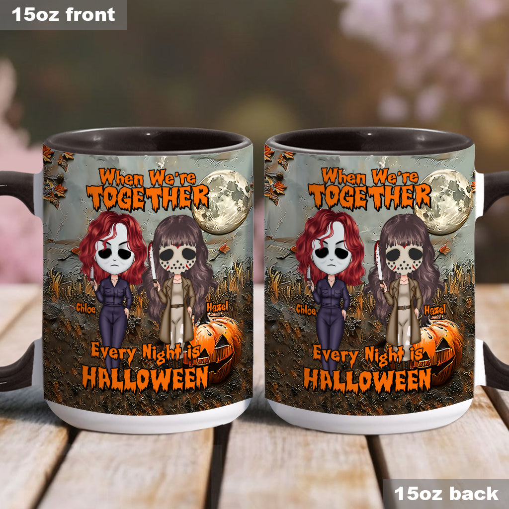Quand on est ensemble, chaque soir c'est Halloween - Mug personnalisé pour meilleure amie