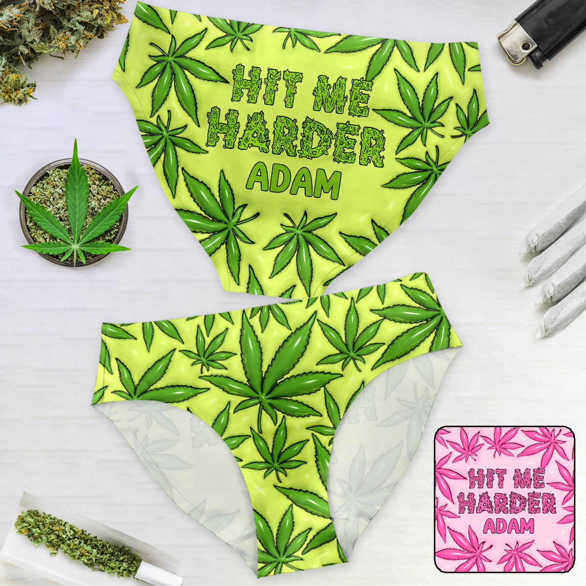 Hit Me Harder - Culottes personnalisées pour femmes sur le thème du cannabis