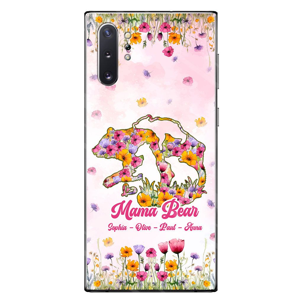 Coque de téléphone transparente personnalisée Maman Ours - Maman